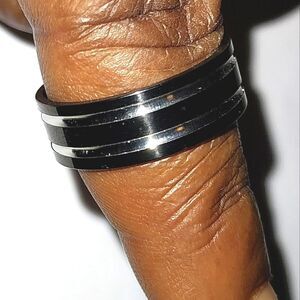 Stainless steel wide band hypoallergenic nickel free Men's ring sz 9